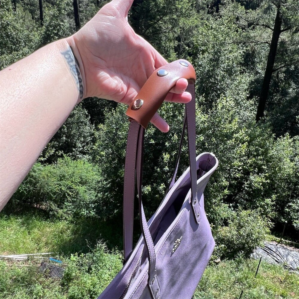 COACH Purple Zip Top Tote Shoulder Bag with Silver Hardware AUTHENTIC - Picture 7 of 12